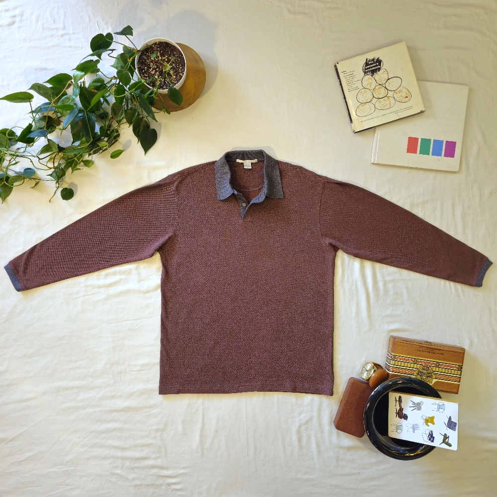 Perry Ellis Orange/Grey Henley